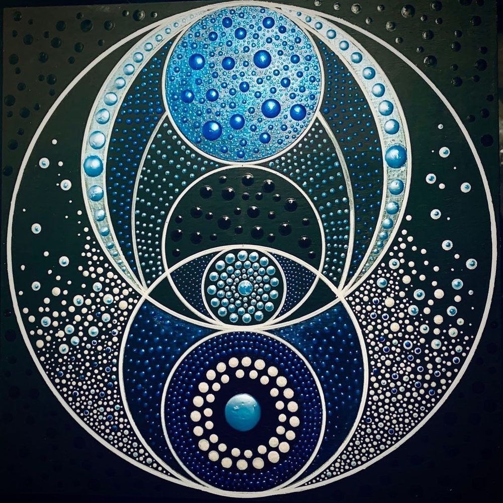Lysithea — Acrylic & Dichroic Glass, 12” x 12”